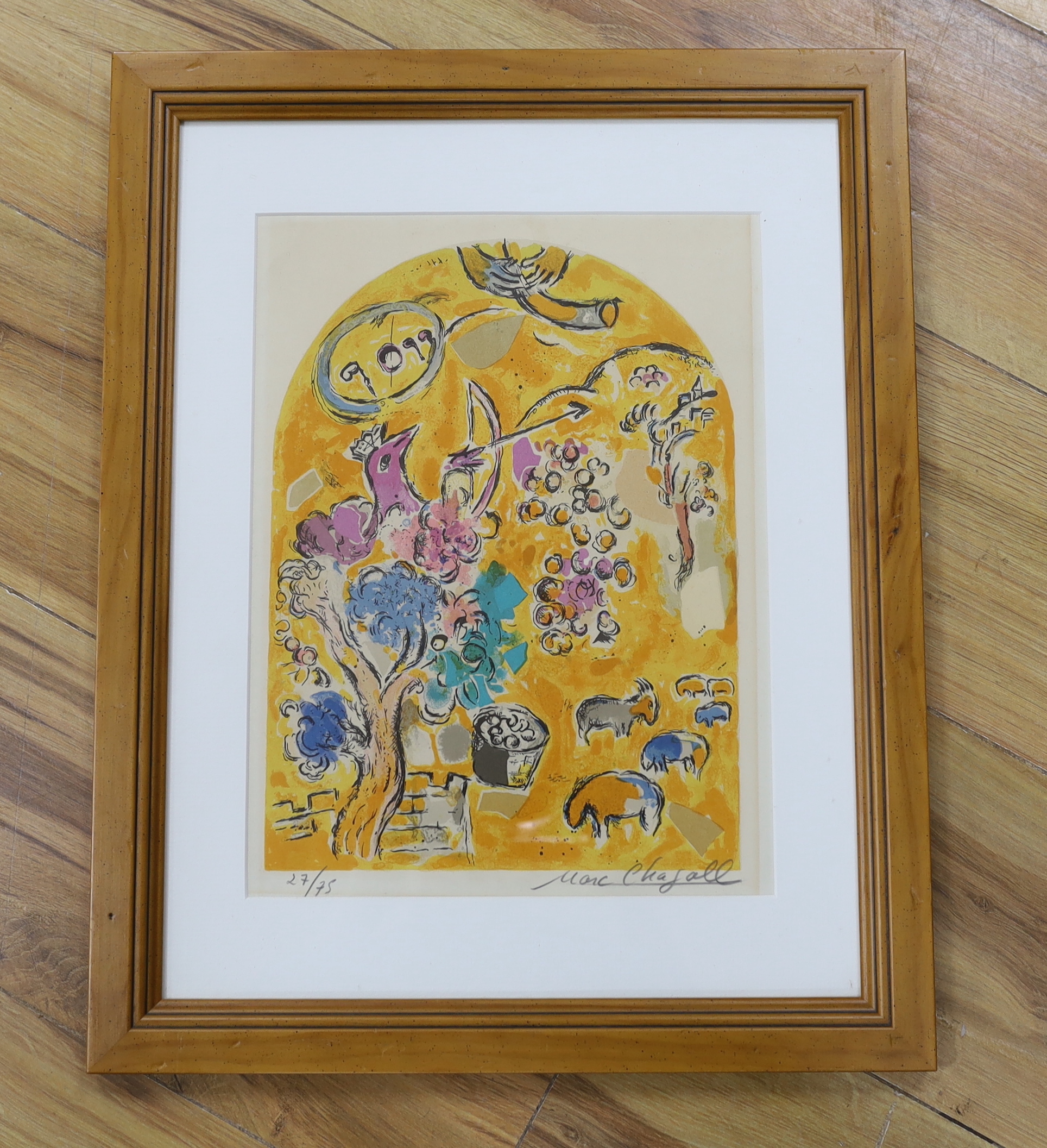 Marc Chagall (Russian/French, 1887-1985), colour lithograph, 'The Tribe for Joseph', signed in pencil, limited edition, 27/75, 31.5 x 23.5cm
